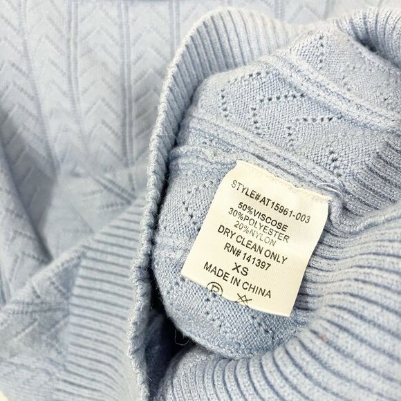 ASTR the Label Pointelle Knit Cropped Pullover Sweater Top Balloon Sleeve XS - Picture 4 of 6